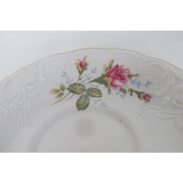 Mid 20th Century Wawel Made in Poland Floral Saucer Pompadour Rose Collection Small Plate For Sale In Miami - Image 6 of 9