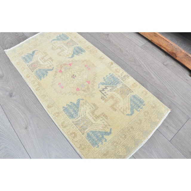 Turkish Tan Color Handknotted Wool Rug For Sale - Image 3 of 6