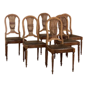 Antique French Louis XVI Dining Chairs - Set of 6