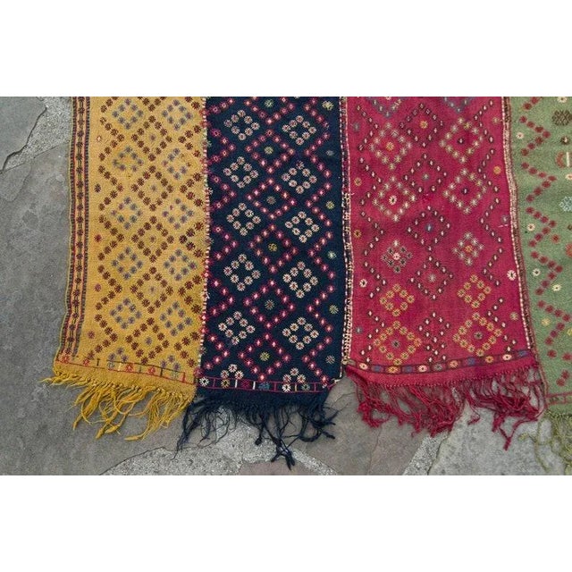 1850s Antique Cecim Textile Floor Covering Allover Multi-Color Wool Handwoven Rug - 5’6” x 9’7” For Sale In Los Angeles - Image 6 of 11