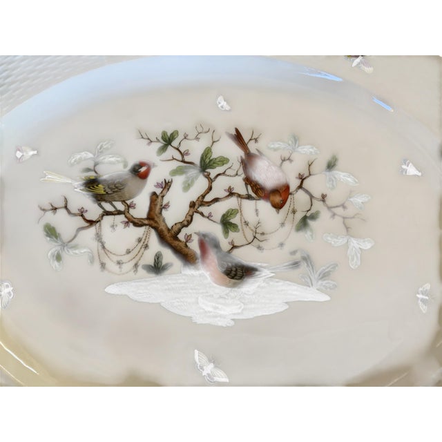 Traditional Herand Rothschild Bird 16" Oval Serving Platter Plate Porcelain 1101/Ro Made in Hungary For Sale - Image 3 of 5