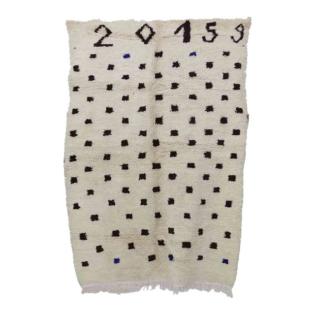 Beni Ourain Vintage Rug - 6'0" X 8'10" Ft For Sale