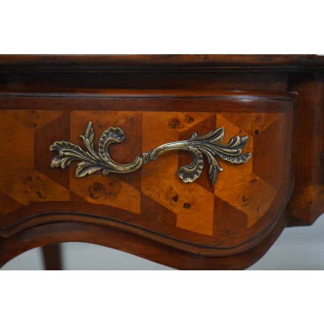 Theodore Alexander French Leather Top Fame Table Desk For Sale - Image 11 of 18