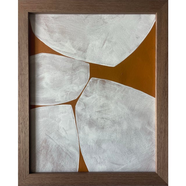 2026 Contemporary Set of Nine Abstract Paintings in Sienna on Cotton Paper by Artist r.k. Red For Sale - Image 4 of 13