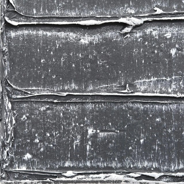 Gerhard Richter's Dream - Contemporary Minimalist Mixed-Media Painting Thick Texture Impasto Sculptural Original Wall Artwork by Len Klikunas For Sale - Image 4 of 9