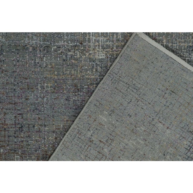 Textile Rug & Kilim’s Abstract Rug in Gray With Colorful Geometric Streaks For Sale - Image 7 of 8