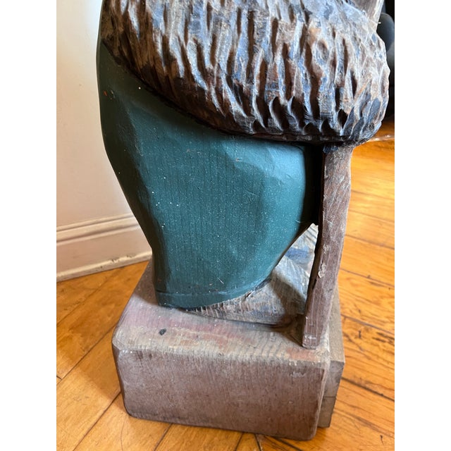 Hand Carved Mountain Bear Sculpture For Sale - Image 9 of 12