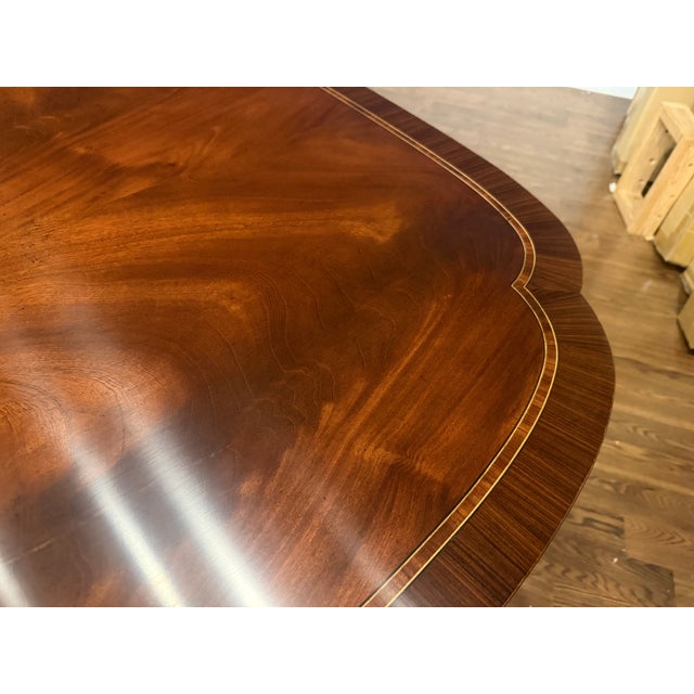 Wood Classic Mahogany Scallop Cornered Dining Table by Leighton Hall - Showroom Sample For Sale - Image 7 of 16