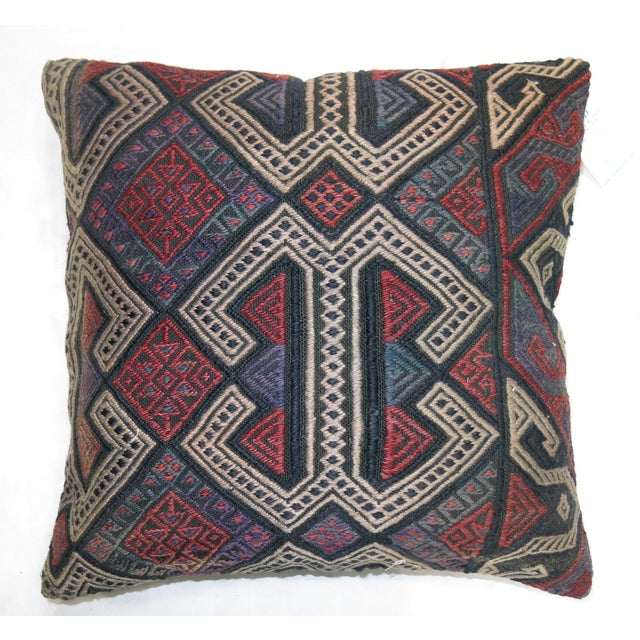 Early 20th Century Zabihi Collection Tribal Traditional Kilim Pillow For Sale - Image 5 of 5