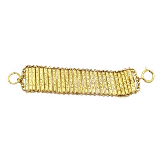 1980s Chanel Rare Gold Plated Chanel Bar Bracelet For Sale