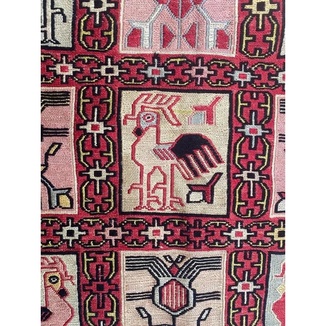 2000 - 2009 Silk Verneh Soumak Embroidered Flat Rug For Sale - Image 5 of 18
