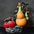 Mid 20th Century Vintage Shiwan Kiln Glazed Gourd & Apple Sculpture / Chinese Good Luck Statue For Sale - Image 5 of 7