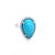 Blue Natural Persian Turquoise Ring Size 6 14k White Gold 6.21 TCW Certified For Sale - Image 8 of 13