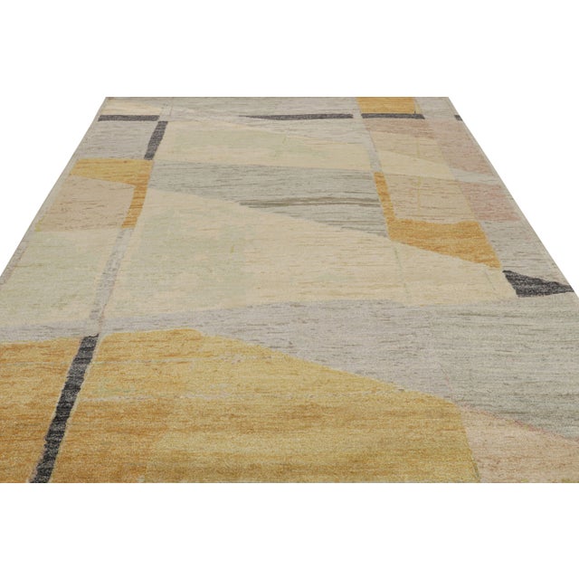 Hand-knotted in silk, this 8×10 modern abstract rug by Rug & Kilim is an expressive piece yet clearly inspired by abstract...