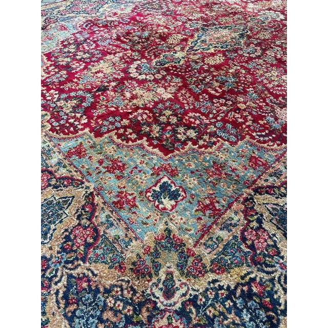 Large Floral Kirman Style Rug, 1930s For Sale - Image 11 of 18