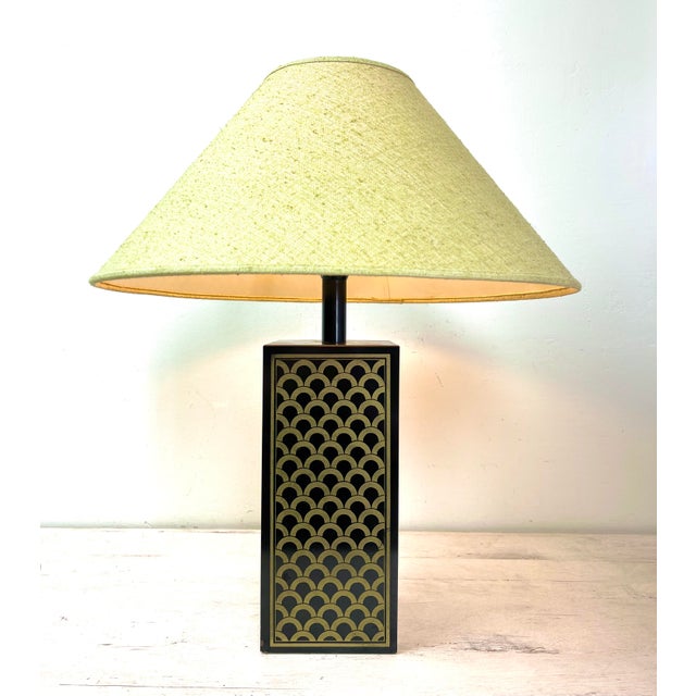 Vintage Table Lamp with Black and Gold Cube Base For Sale - Image 14 of 14