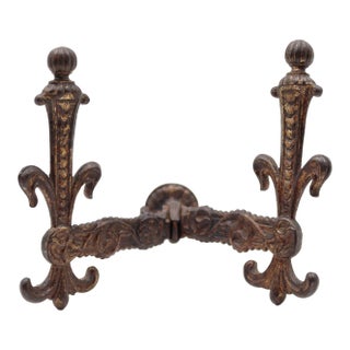 Antique Victorian Bronze Finish Cast Iron Hall Tree Hook For Sale