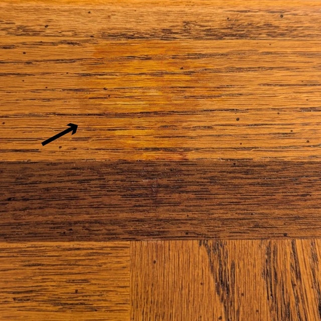1980s Mid-Century Oak Coffee Table With Checkered Parquet Top For Sale - Image 9 of 10