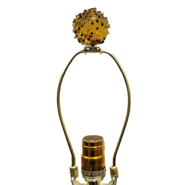 Glass 1960sMid-Century Modern Murano Style Tortoiseshell Art Glass Table Lamp W/Optional Contemporary Shade For Sale - Image 7 of 9