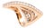Diamond Channel Set Line Geometric Wave Unique Statement 18 Karat Rose Gold Ring, Size 7 For Sale
