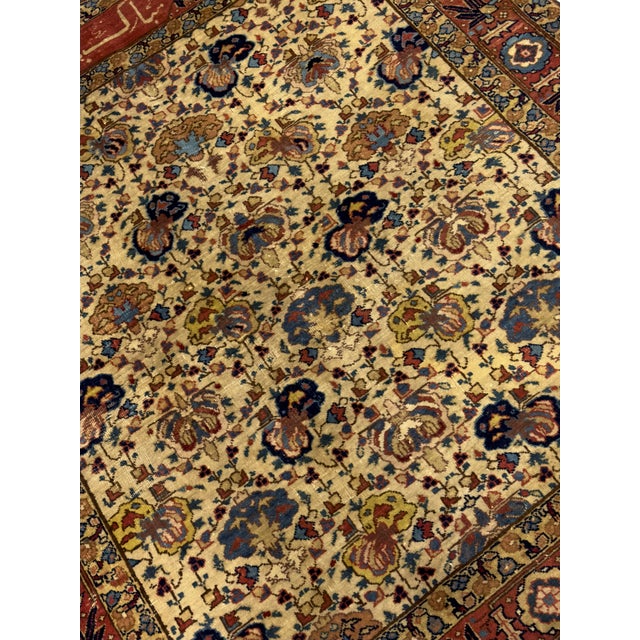 Early 20th Century Antique Persian Tabriz Signed Rug 4'4" X 4’10” For Sale - Image 5 of 11