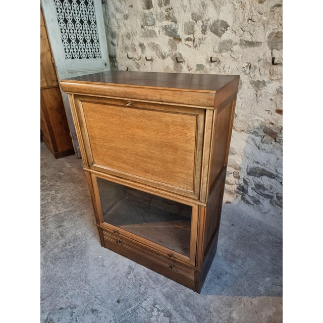 Vintage Modular Mahogany Bar Cabinet in the style of Globe Wernicke, 1960s For Sale - Image 16 of 18