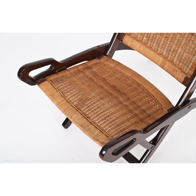 Gold Ninfea Hand-Woven Folding Chair attributed to Gio Ponti for Fratelli Reguitti, Italy, 1950s For Sale - Image 8 of 18