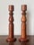 1960s Vintage Midcentury Pair of Hand Turned Wooden Candlesticks 13” Height For Sale - Image 5 of 7