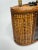 Wood Coastal Rattan Embossed Black Metal and Wood Basket For Sale - Image 7 of 12
