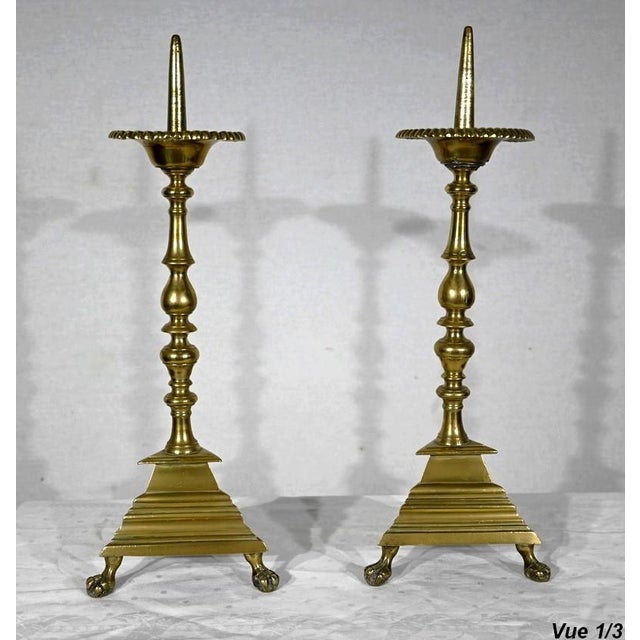 19th Century Gilded Bronze Candle Stands, Set of 2 For Sale - Image 13 of 18