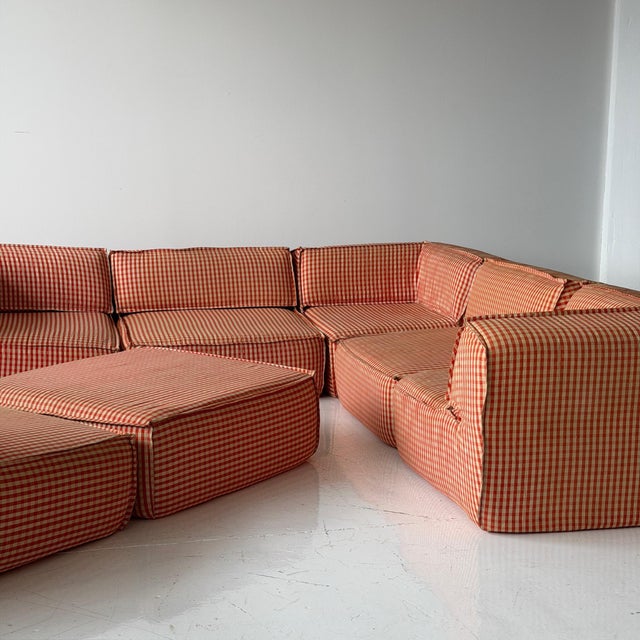 Roche Bobois 1970s Playpen Sectional by Hans Hopfer for Roche Bobois in Gingham For Sale - Image 4 of 11