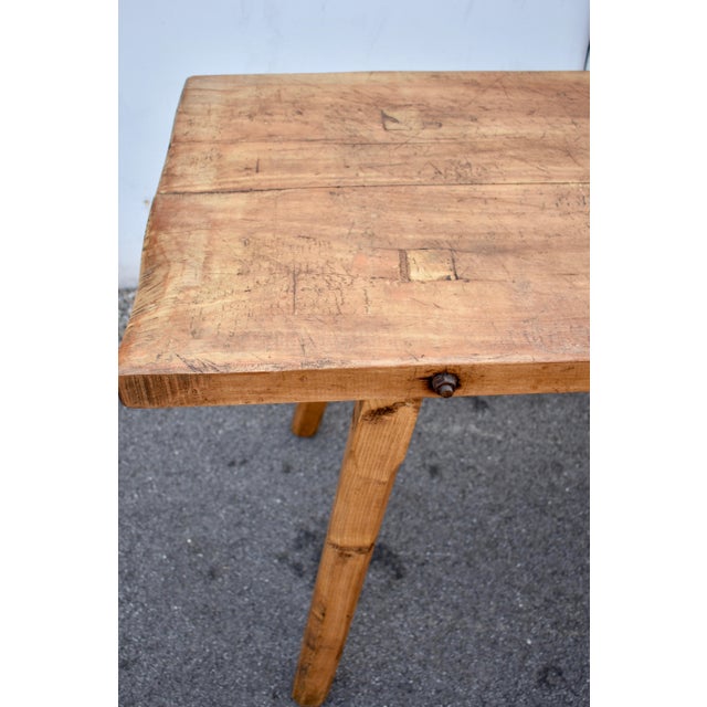 Oak Pig Bench Butcher's Block Table For Sale - Image 12 of 12