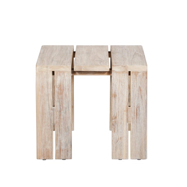 Modern Paradiso Outdoor Teak Natural Look End Table For Sale - Image 3 of 8