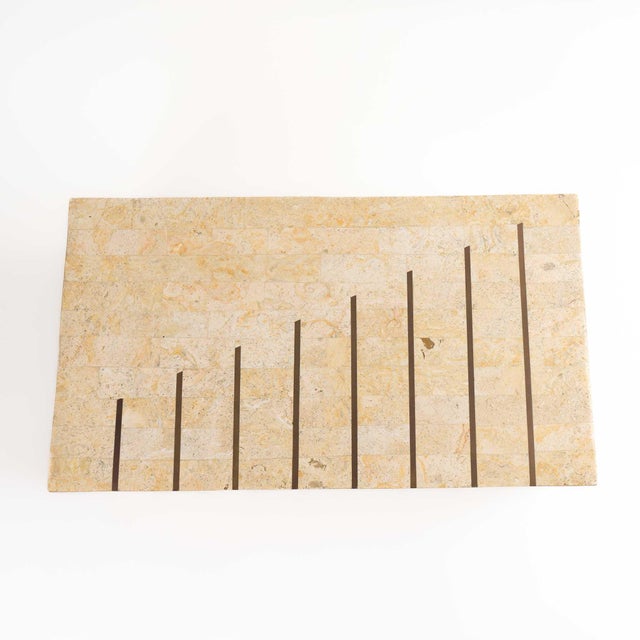 Maitland - Smith Vintage Maitland Smith Tessellated Stone Jewelry Box With Brass Inlay For Sale - Image 4 of 12