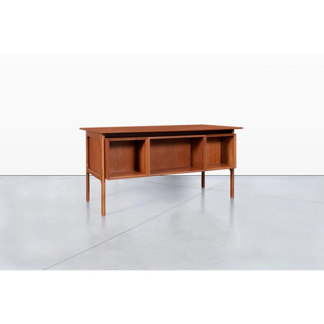Sienna 1960s Danish Modern Teak Desk With Bookcase by Erik Brouer for Brouer Mobelfabrik For Sale - Image 8 of 12