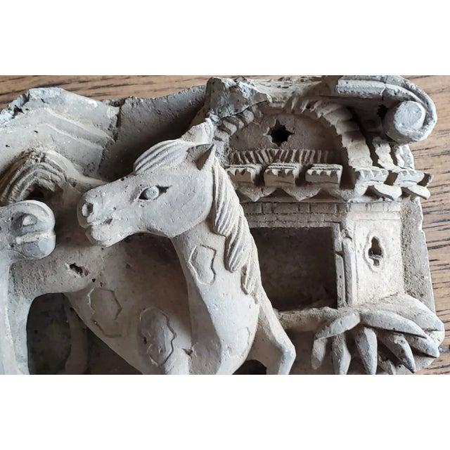 Stone Asian Temple Hand Carved Architectural Salvaged Relief Panel Element For Sale - Image 7 of 12