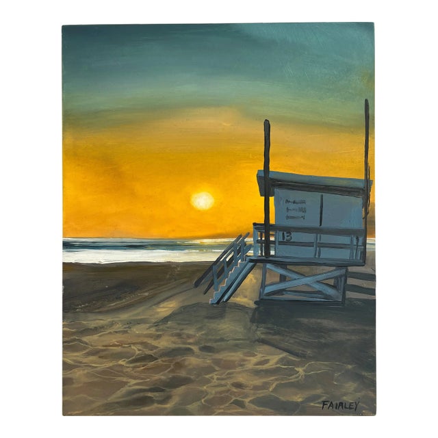 Malibu Sunset, 8x10 Inches, Original Oil Painting by Jessica Fairley For Sale