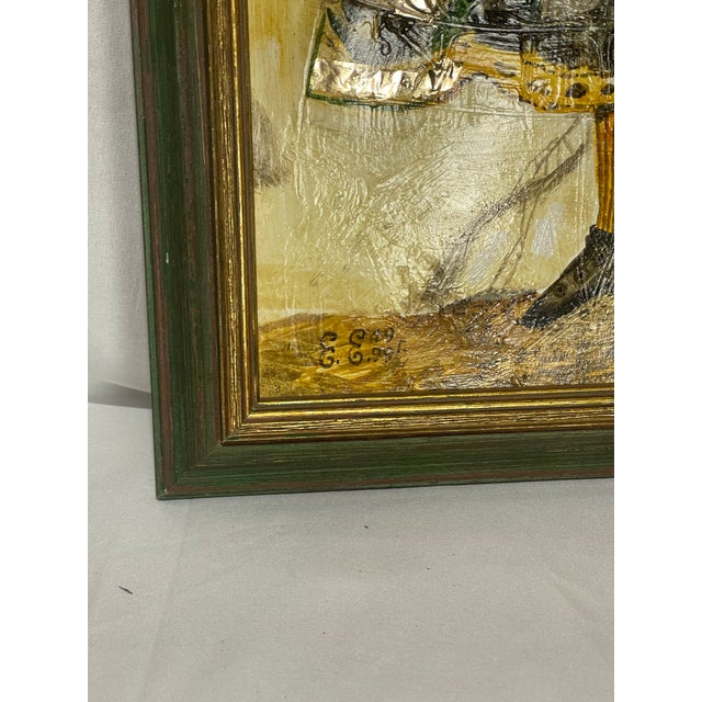 Paper Signed Contemporary Folk Art Mixed-Media Portrait of Woman With Bird For Sale - Image 7 of 11