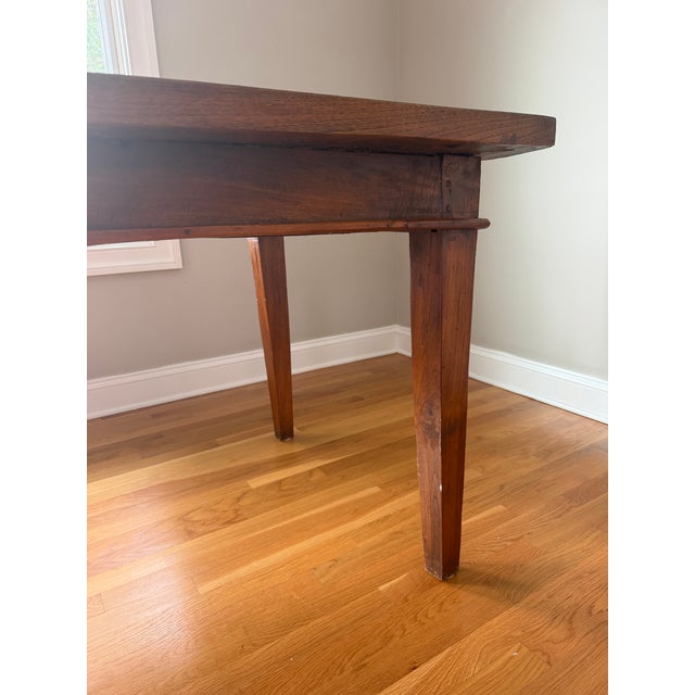 Wood 19th Century American Primitive Farmhouse Harvest Dining Table For Sale - Image 7 of 12