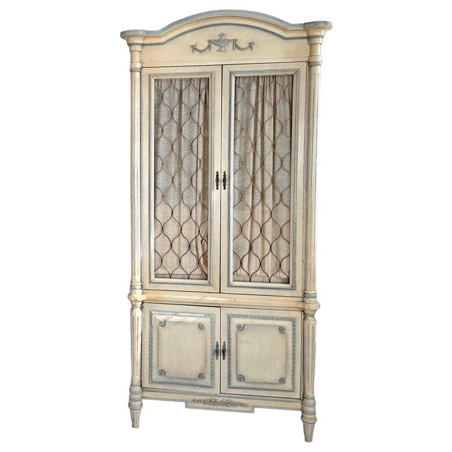 French Provincial French Provincial Style Storage Wardrobes Dressers Connected by a Two-Drawer Wooden Desk/Dressing/Vanity Table For Sale - Image 3 of 11