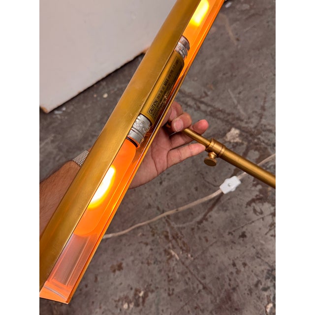 Traditional Restoration Hardware Gallery Antiqued Brass Picture Light For Sale - Image 3 of 12