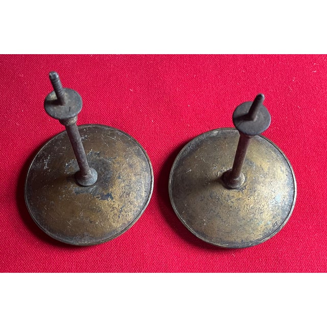 Large Antique 19th Century American Federal Empire Spun Brass Classical Drapery Tie Backs - A Pair For Sale - Image 14 of 16