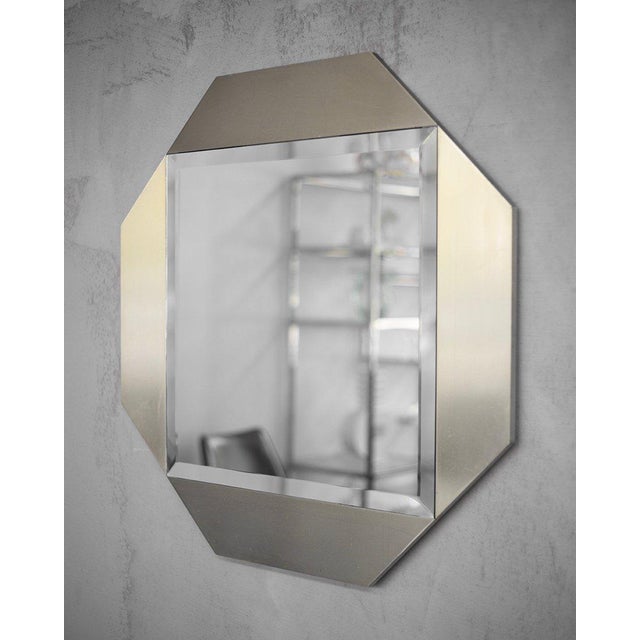 Mid-Century Modern Mid-Century Modern Italian Brass Mirror, 1970s For Sale - Image 3 of 3