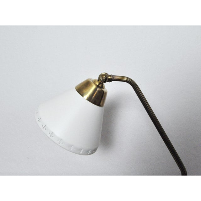Swedish Table Lamp in Brass and White Metal by Ewå Värnamo, 1950s For Sale - Image 5 of 14