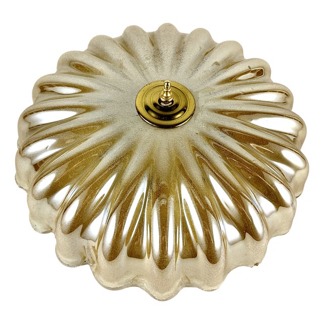 Honey Glass Ceiling Flush Mount, Germany, 1960s For Sale