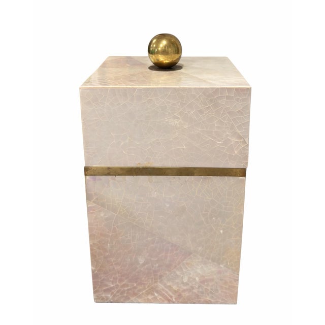 Pair of Maitland Smith Brass and Tesselated Shell Boxes For Sale In Los Angeles - Image 6 of 10