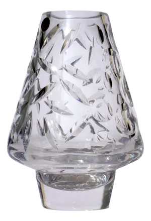 Modern Space Age Design Cut Crystal Vase, 1960s