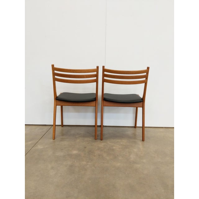 Korup Stolefabrik Pair of Vintage Danish Modern Oak Dining Chairs Attributed to Korup For Sale - Image 4 of 7