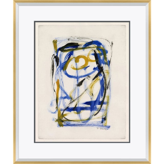 Abstracts in Blue and Yellow II Framed Art Print For Sale