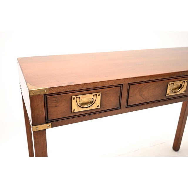 Military Campaign Yew Wood Console Table, 1930s For Sale - Image 9 of 12